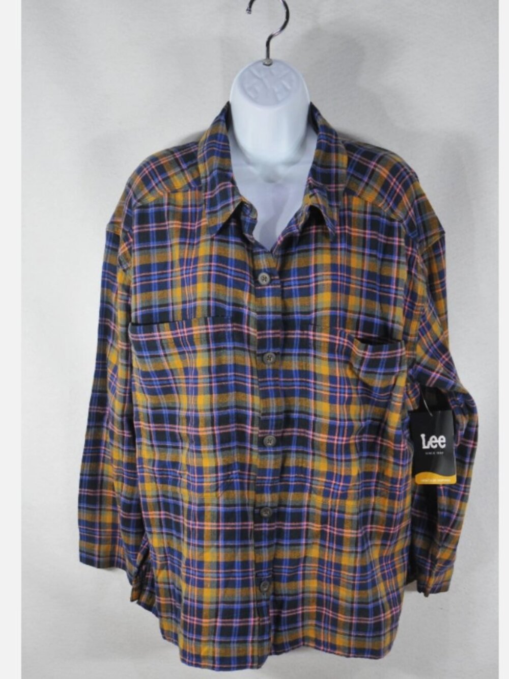 Lee Heritage Woman's Shirt 2XL Long Sleeve Cumin New Plaid NWT